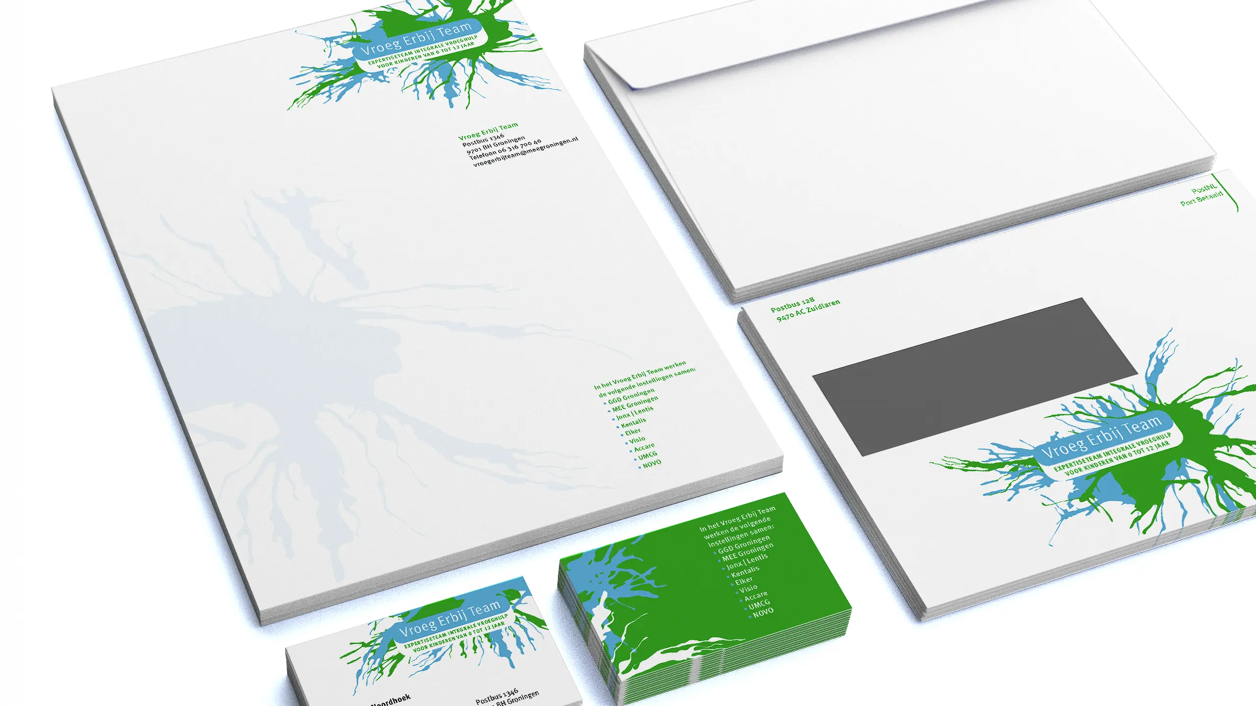 Branding en huisstijl ontwerp Vroeg Erbij Team – logo-ontwerp Dorèl Extrabold
