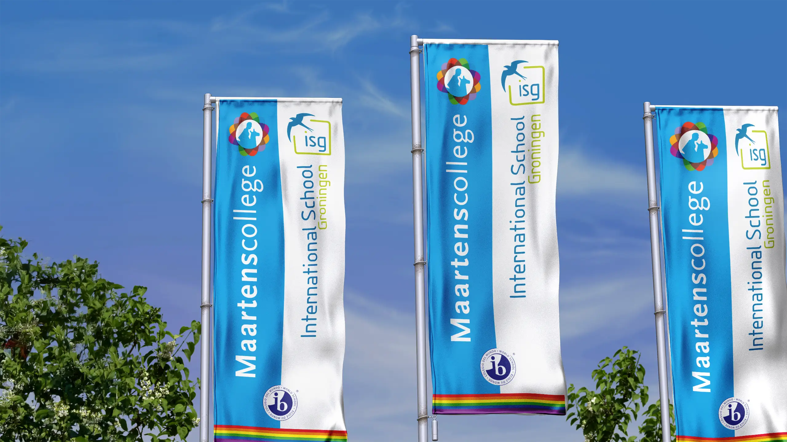 Branding en huisstijl restyling Maartenscollege Haren – logo-ontwerp Dorèl Extrabold voor International school Groningen