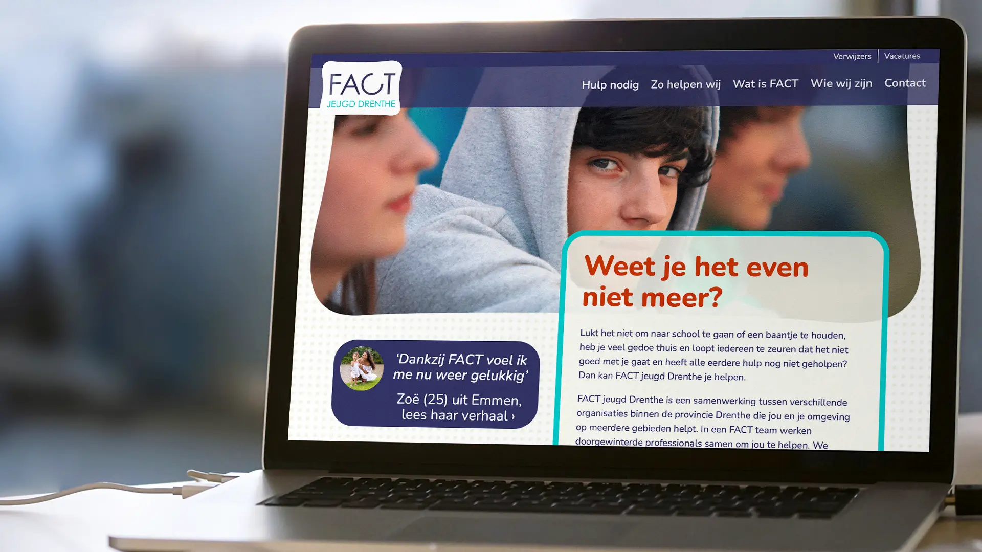 website ontwerp voor Fact jeugd Drenthe